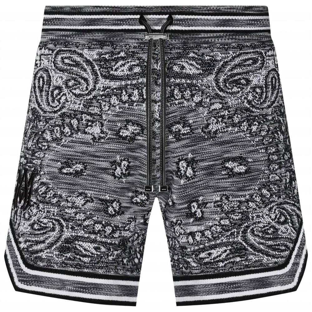 NEW AMIRI men's space dye bandana shorts in black
